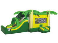 Inflatable 3 In 1 Tropical Combo Bounce House