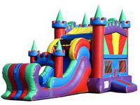 Colorful Inflatable King Castle Slide and Jumper Combo