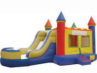 Inflatable 7 In 1 Rainbow Castle Combo