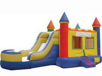 Multifunctional Inflatable 7 In 1 Rainbow Castle Combo