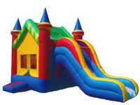 Commercial Bounce House Inflatable Curve Slide Combo