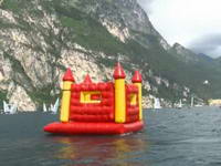 Newest Style Inflatable Red Bounce House on Water