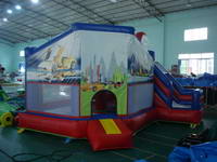 2015 Popular Commercial Inflatable Bouncer Castle with Slide
