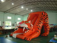 Nice Kitty Inflatable Sabertooth Tiger Slide for Kids Amusement