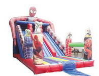 Inflatable Spiderman Slide With Safety Landing Area