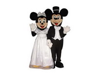 Wedding Dress Mickey and Minnie Mascot Costume