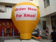 Custom Yellow Rooftop Balloon with Banners for Xmas