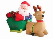 3 Foot Tall Santa Claus Driving Sets Christmas Inflatable Decoration
