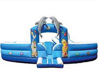 Inflatable Sea World Theme Dolphin Jumping Castle Moonwalk