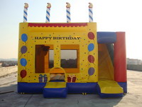 3 in 1 Inflatable Birthday Castle with slide