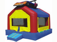 Inflatabel bouncer house with top truck