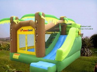 Bounce Land Jumping Castle Combo with basketball hoop