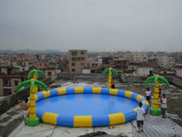 New Style Diam 10m Inflatable Round Pool with Palm Trees