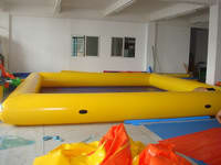 Customized Yellow Inflatable Pool with dark blue bottom