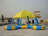 Inflatable Pool Tent with water trampolines