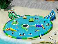 Giant Inflatable Water Park with Dolphin Water Slide for Summer