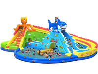 2014 Octopus Character Inflatable Water Park with Shark Slide