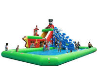 2017 Hot Sales Amusing Inflatable Water Park with Pirate Ship Water Slide