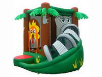 Min palm tree inflatable jumper house with swerve slide