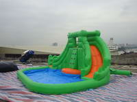 Mini Inflatable Crocodile Island Water Slide for House Use