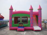 Quality Inflatable Pink Moonwalks with Slides for Sale