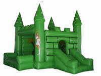 3 In 1 Green Sports Bounce House Slide Inflatable Combo