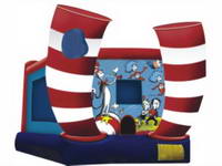 Inflatable jumping castle with two pillars decoration