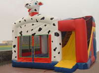 3 In 1 Dalmatian Firedog Inflatable Jumping Castle Combo