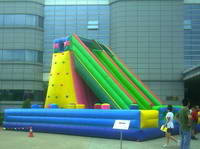 Good Quality 3 In 1 Giant Inflatable Rock Climbing Slide Combo for Sale