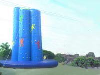 Attractive 5 Pillars Inflatable Rock Climbing Wall for Kids and Adults