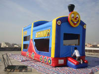 Well Design Inflatable Train Bounce House Slide