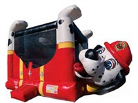 Inflatable Tropical Fire Dog Jumper Castle Combo