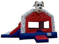 Inflatable Dual Dalmatian Slide Combo Bouncer Slide