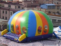 Multi Color Inflatable Disco Bounce Castle with Slide Stair
