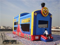 2015 Best Seller Inflatable Bus Carrige Bounce House Slide Combo