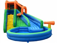 Inflatable Splash Water Park With Curve Slide