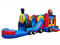4 In 1 All Aboard Inflatable Castle Combo With Pool