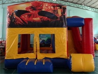 Modular Moonwalk Spiderman 4 In 1 Bounce House Slide Combo