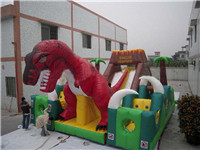 Stock 2015 Super Dinosaur Inflatable Obstacle Course