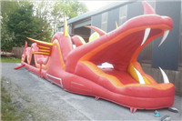 Red dragon inflatable obstacle course for sale