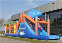 Hot selling INFLATABLE OBSTACLE RUN SHARK for rental