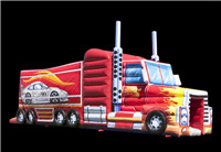 Hot fire truck inflatable obstacle course for sale