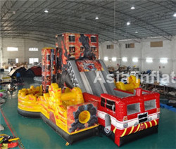 Inflatable fire rescue obstacle course for sale