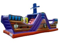 New Colorful Large Inflatable Pirate Ship Obstacle Course