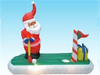 5 Foot Long Santa Claus Playing Golf Christmas Inflatables