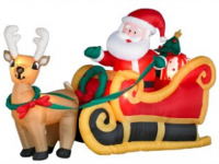 Outdoor Inflatable Santa Claus Driving Christmas Decoration