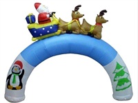 10 Foot Tall Inflatable Christmas Santa Driving Archway