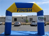 Custom 20 Foot Blue and Yellow Advertising Inflatable Angle Arch