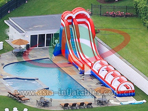 Giant Back Yard Water Slide With Slip N Slide