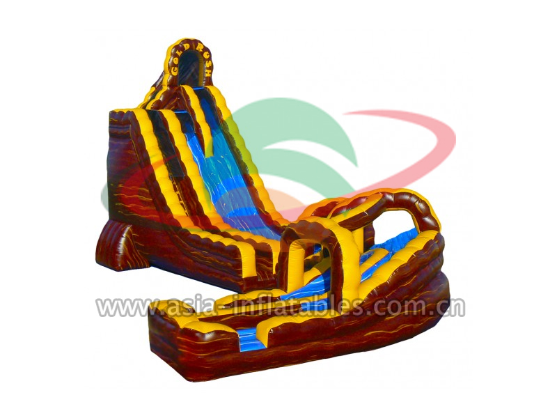 Gold Rush Twist Water Slide With Landing